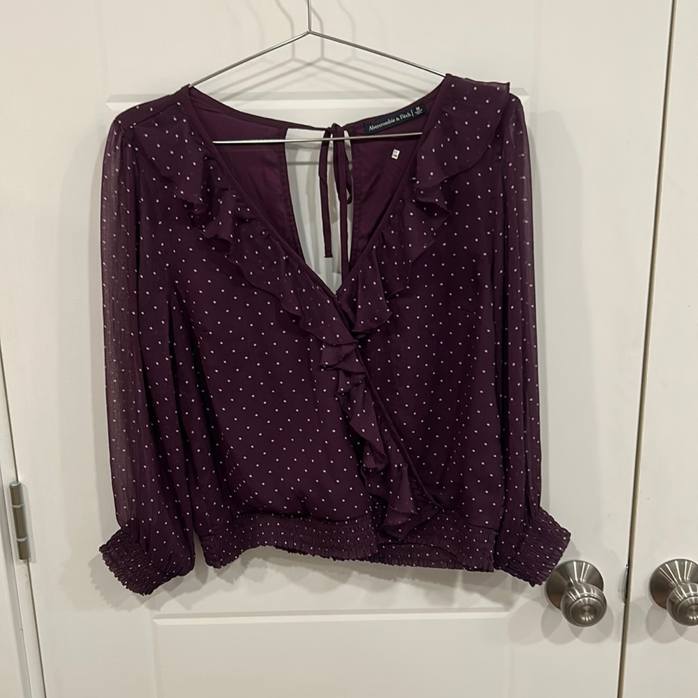 Purple polka dot blouse